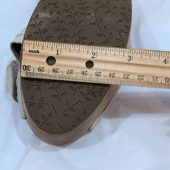 Anthro Miss Albright Platform Sandals, Cream Leather - Picture 12 of 13